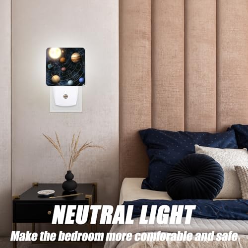 Image of Planet Night Light,Space Nightlight Plug into Wall,LED Lamp,Suitable for Bedrooms,Kitchens,Toilets,Etc.Auto Sensor Dusk to Dawn,Energy-Saving