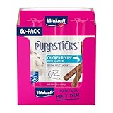 Picture of Vitakraft PurrSticks for Cats - Nutritious & Healthy Soft Cat Treats - Gently Oven Roasted Meat Sticks for Cats w/ 70% Meat - Easy-to-Serve Cat Chew Sticks (Salmon, 60 Pack)