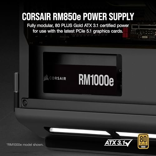 Image of Corsair RM850e (2023) Fully Modular Low-Noise Power Supply - ATX 3.1 & PCIe 5.1 Compliant - 105C-Rated Capacitors - 80 Plus Gold Efficiency - Modern Standby Support - Black