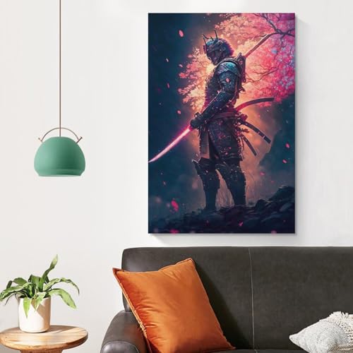 Décoration d'intérieur moderne samouraï toile rétro 60x90