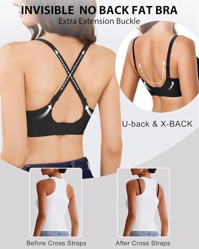 Image of Gailife Deep V Jelly Bras for Women No Underwire Wireless Seamless Push Up Bra Comfort Support Plunge Bralette Full Coverage