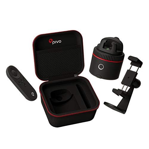 Pivo Starter Pack Red - Auto Tracking 360 Hands - Free Foto's en Video's - Stream Live - Video Calls - 12 Special Effects - Smart Cameraman - voor iPhone of Android - Travel Case - Smart Mount