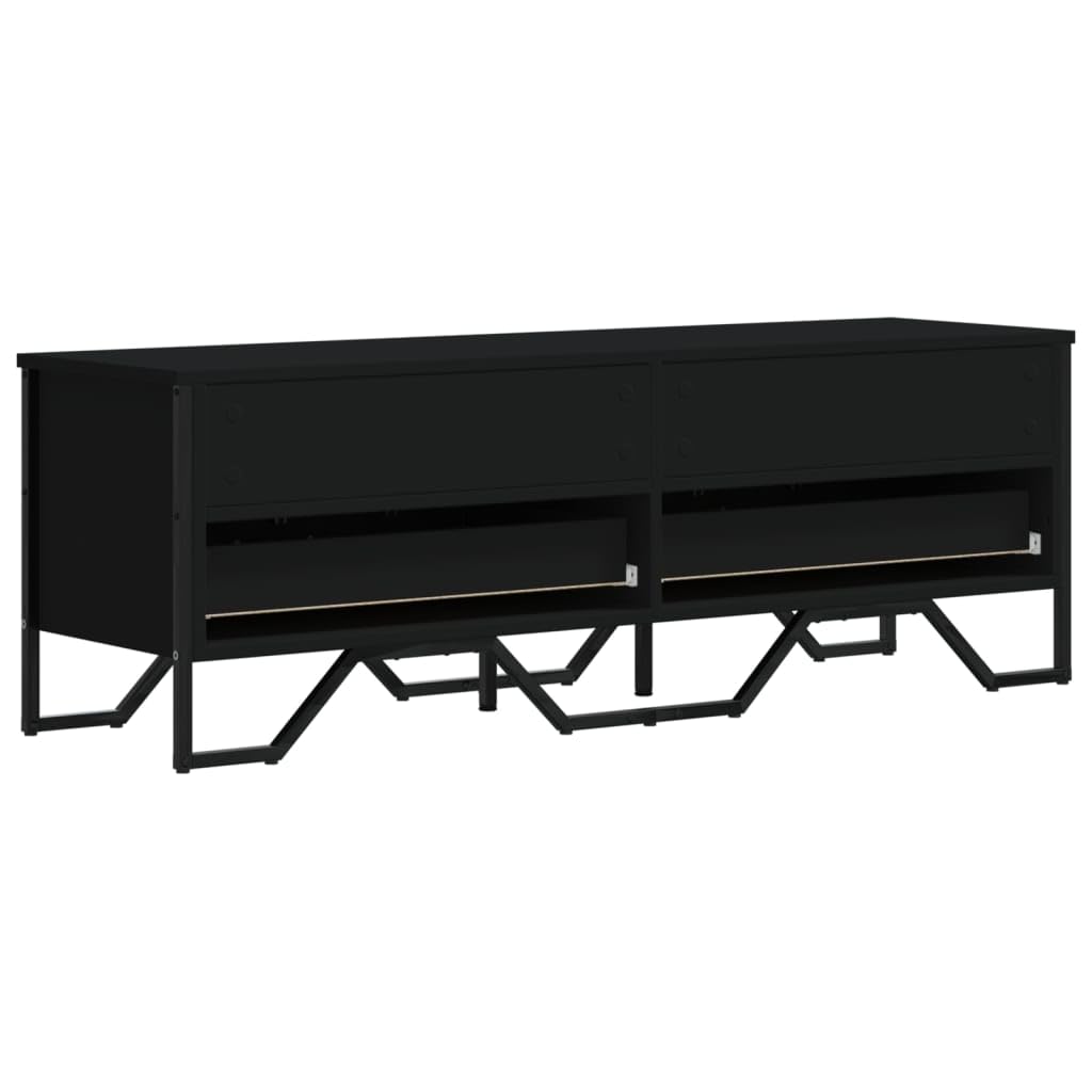 vidaXL Mobile Porta TV Nero 122x34x41 cm in Legno Multistrato, supporto TV, mobile HiFi, consolle TV, credenza TV, mobile dispositivi multimediali