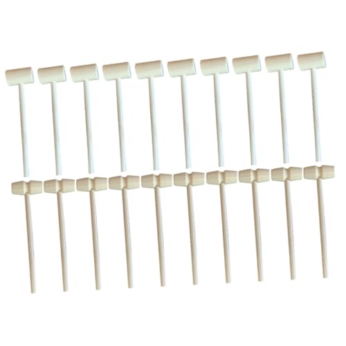 Toddmomy 20 Pcs Mini Wooden Hammer for Lightweight Smooth Surface for Cake Decoration and Educational Play Safe for Boys for Creative Fun