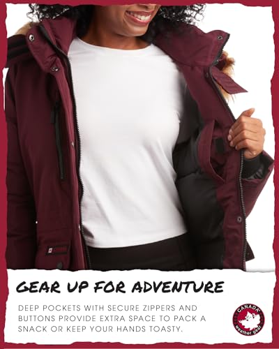 CANADA WEATHER GEAR Women's Winter Coat - Women's Parka and Long Winter Jackets for Women with Removable Faux-Fur Hood (S-3X)3
