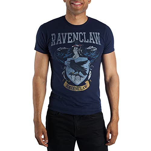 Harry Potter Ravenclaw Crest Mens Navy Blue Hogwarts T-Shirt (Small)