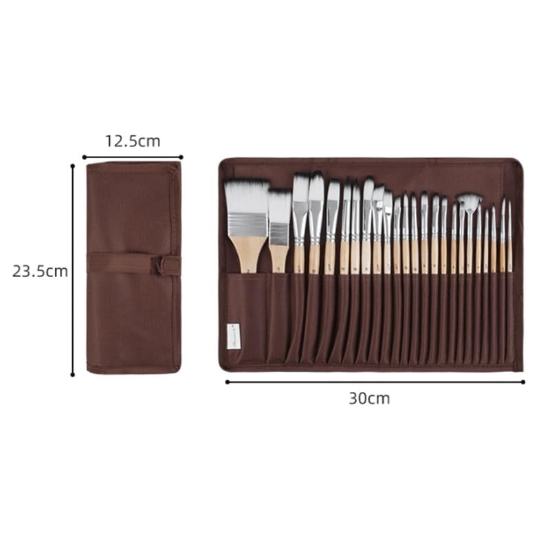 Zestaw Pędzli Artystycznych Z Nylonowym Włosiem, 24 Sztuki, Pędzle Do Gwaszu Dla Studentów Sztuki(Styl 2)