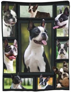 Cute Boston Terrier Dog Black Lovely Dog Printed Ultra-Soft Throw Blanket Home Decorative Blanket for Living Room Bed Sofa - Image 4
