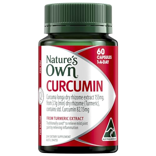 Nature's Own Curcumin Capsules 60 - Contains Turmeric Providing Curcumin-Traditionally Used in Western Herbal Medicine to Relieve Mild Joint Pain by Relieving Inflammation - Supports Healthy Digestion