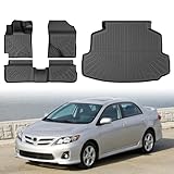 Corolla Floor Mats - Car Mats for Toyota Corolla 2009-2013, All Weather Floor Mats and Cargo Liner for Corolla Accessories, Heavy Duty Rubber Mats, Car Accessories