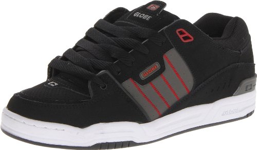 Image of Globe Mens Fusion Skate Shoes, Black /Charcoal /Red, 14 M US