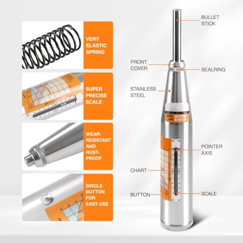 Mountlaser Beton-Rückprallhammer-Tester, Betonfestigkeitsprüfer mit 10-70 MPa Testbereich, tragbares mechanisches Resiliometer-Testmessgerät