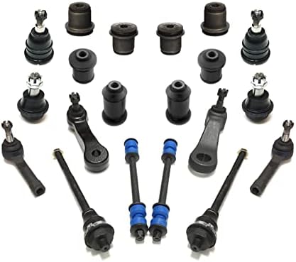 20 Pc Front Steering & Suspension Kit Tie Rod Linkages, Idler & Pitman Arms, Upper & Lower Control Arms Bushings, Sway Bars