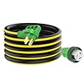 RVGUARD 50 Amp 25 Foot RV Power Cord, 14-50P to SS2-50R Generator Extension Cord, Heavy Duty STW Cord with LED Power Indicator and Cord Organizer, Black&Yellow, ETL Listed