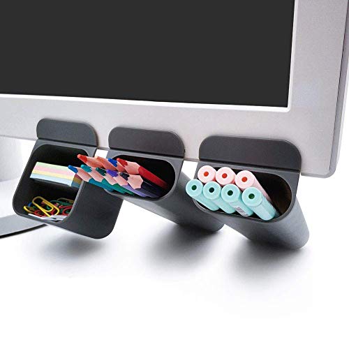 Goblin’s Treasures New Creative DIY Screen Pen Pencil Holders Desktop Accessories Desk Organizers Containers Storage Bags-3 Pack,polypropylene (Gray)