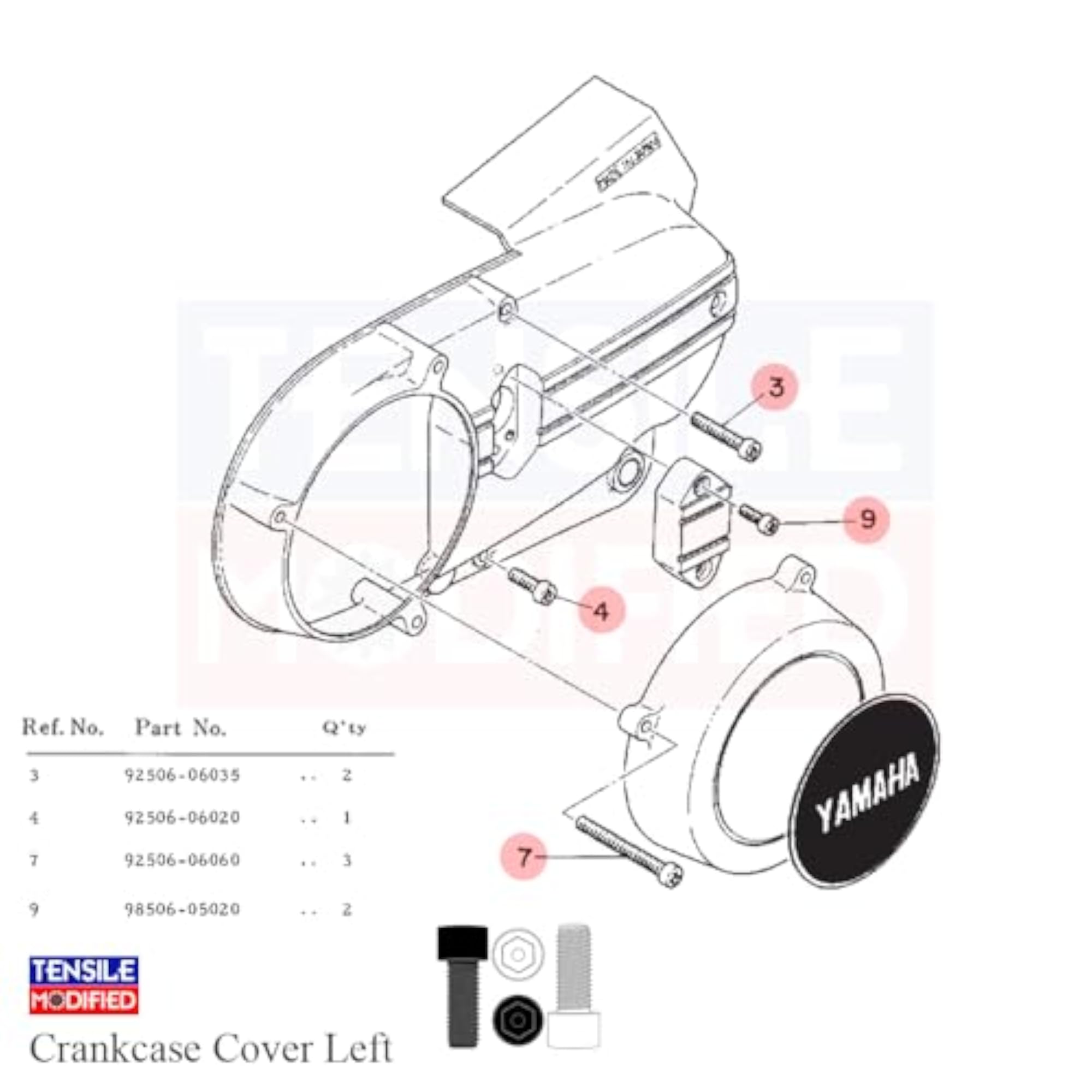 Engine Cover Allen Screw Set for Yamaha RD350