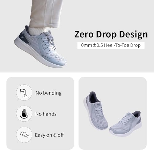 Mens Wide Toe Walking Shoes | Zero Drop Minimalist Tennis Sneakers for Men | Slip On Arch Support Orthotic Shoes for Plantar Fasciitis4