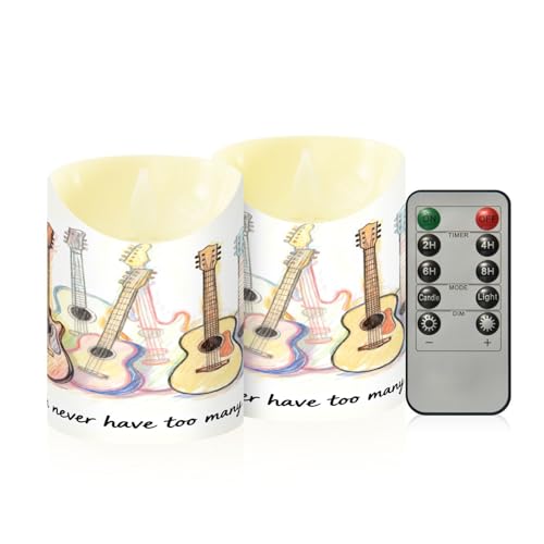 sanluoli Candele natalizie senza fiamma con timer, 2/4/6/8H, candele a batteria di cera non profumate per bagno Vanity S - Never Have Too Many Tuitars