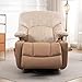 GRAINELL Rocking Chair Nursery, Electric Swivel Recliner Glider with Adjustable Armrests, Nursing Chair with USB Charger, Cup & Blanket Holders, Brown Corduroy & PU Leather