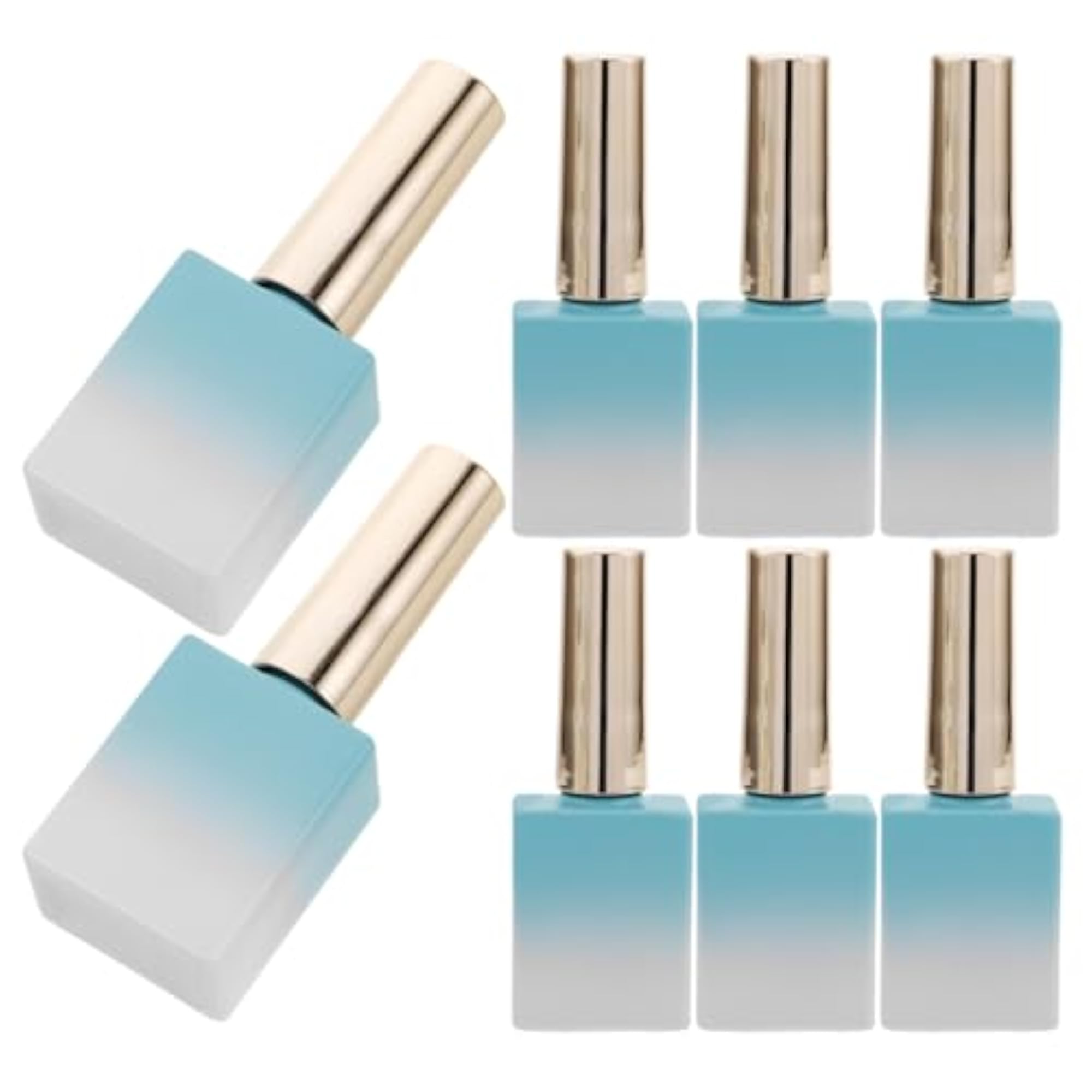 8Pcs Glass Nail Polish Bottles with Brush Caps, Refillable Containers