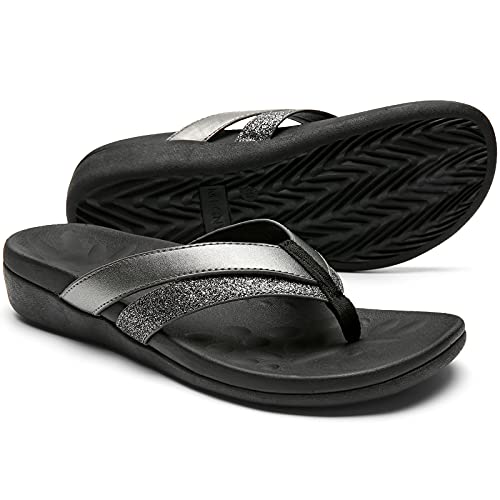 Image of Sounity Soft Arch Support Comfortable Sandals for Womens, Best Summer Dress Flip Flops with Cushion Memory Foam, Outdoor Walking Slippers for Plantar Fasciitis