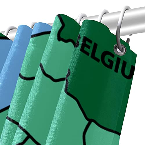 Rideau de douche carte de Lyon vert aquarelle, textile premium 183x183
