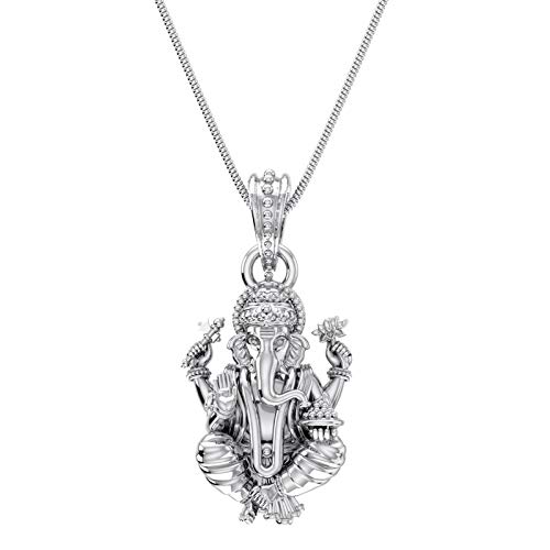 akshat sapphire Sterling Silver (92.5% purity) God Ganesh Pendant for Men & Women Pure Silver Lord Ganapathy Locket for Good Health & Wealth-picture-44