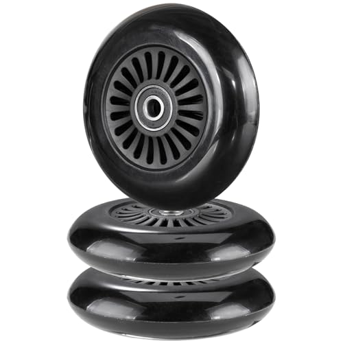 Image of Sit Down 3-Wheel Scooter Replacement Wheels with Bearings ABEC-9 for Easy Rollers and Classic Ride on Toy Gifts, Ride-On Toys & Accessories for Kids Boys and Girls, Set of 3 (Black)