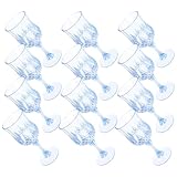 Tofficu Copas de Vino de Plástico Azul Transparente Vintage, 12 Piezas para Fiestas, Bodas y Reuniones al Aire Libre Reutilizable