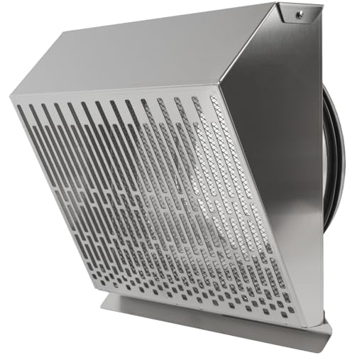 Vent Systems 8" Inch Exhaust Vent Cover with Rubber Gasket - Stainless Steel - Robust Weatherproof Outdoor Air Exhaust Box - Duct or Surface Mounting - Rain and Snow Protection by Vent Systems - Used condition - US$108.92