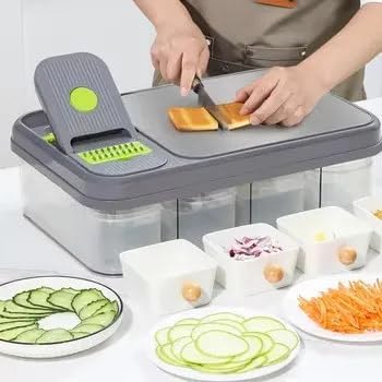 Increíble cortador multifuncional de verduras y frutas con cuchillas de acero inoxidable