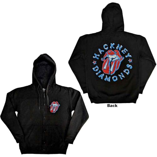Sweat-Shirt Capuche Rolling Stones Hackney Diamonds Zippé Confortable Noir
