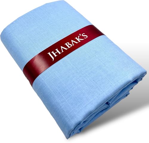 Image of JHABAK'S Unstitched Cotton Blend Solid Shirt & Trouser Fabric - 2.25 m Shirt Cloth - 1.20 m Pant Piece
