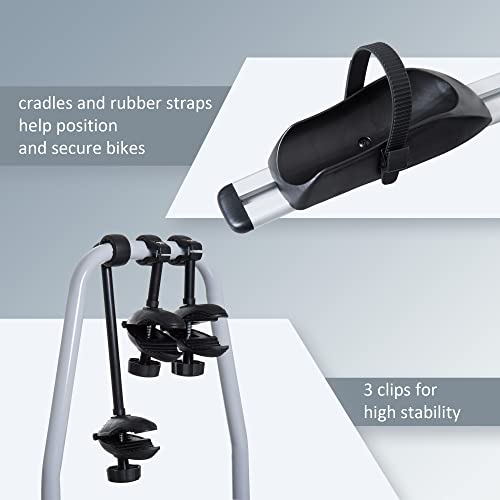 Homcom rear-mounted 3 bici portapacchi auto rack