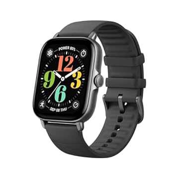 Relógio Amazfit GTS 4 Mini New With Zepp Aura, Alexa Built-in, GPS, Rastreador de Fitness com 150+ Modos Esportivos, Vida da Bateria de 12 Dias Black