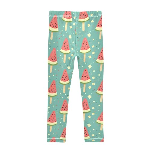 Watermelon Popsicles Sparkles Girls Leggings Soft Stretch Workout Yoga Dance Pants for Kids Casual Tights2