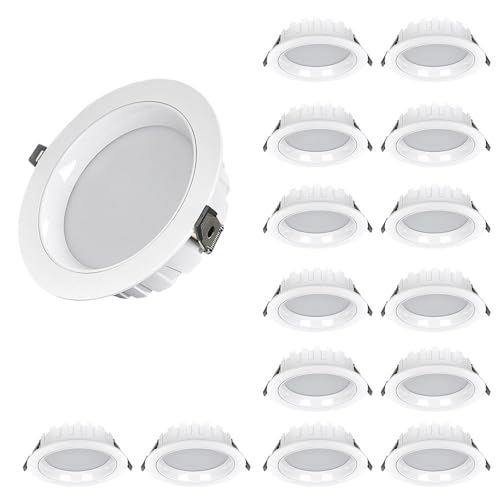 Paquete de 15 Luces LED empotrables de 3,9 a 5,9 Pulgadas, con r Profundo anslumbrante, CRI90 Regulable, 5 W, 12 W y 15 W de Alto Brillo, 3000 K/4000 K/6000 K (, 5 W)