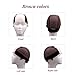 Ecojunmi Lace Wig Cap with Ear Cut Outs for Keeping Wigs in Place, 4X5 inch Transparent Adjustable Lace Wig Cap with Headband, Non-slip Wig Gripper (Brown)