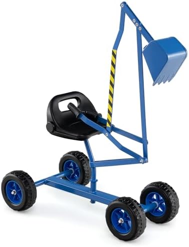 Costzon Sand Digger Excavator for Kids with 4 Wheels (Blue)