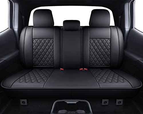 Image of Aierxuan Toyota Tacoma Seat Covers Waterproof Leather Full Set (Black)