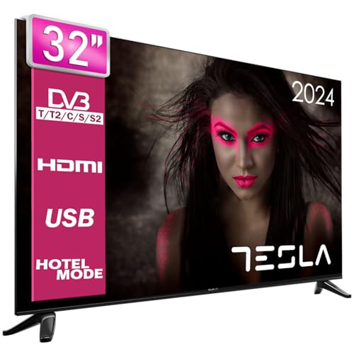 Tesla - Televisor de 32' (81cm), Televisión Resolución HD, No Smart OS, WiFi, 2 Altavoces de 10W, Dolby Virtual Surround, VESA 200x100, Conectividad x2 HDMI, x1 USB, 1.366x768 (32M325BH) - 2023