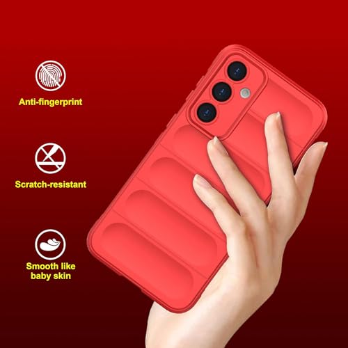 Image of Amazon Brand-Solimo Mobile Cover for Samsung Galaxy S24 5G | Full Camera Protection | Liquid Silicon Case | Flexible Bumper Case for Samsung Galaxy S24 5G (Red)