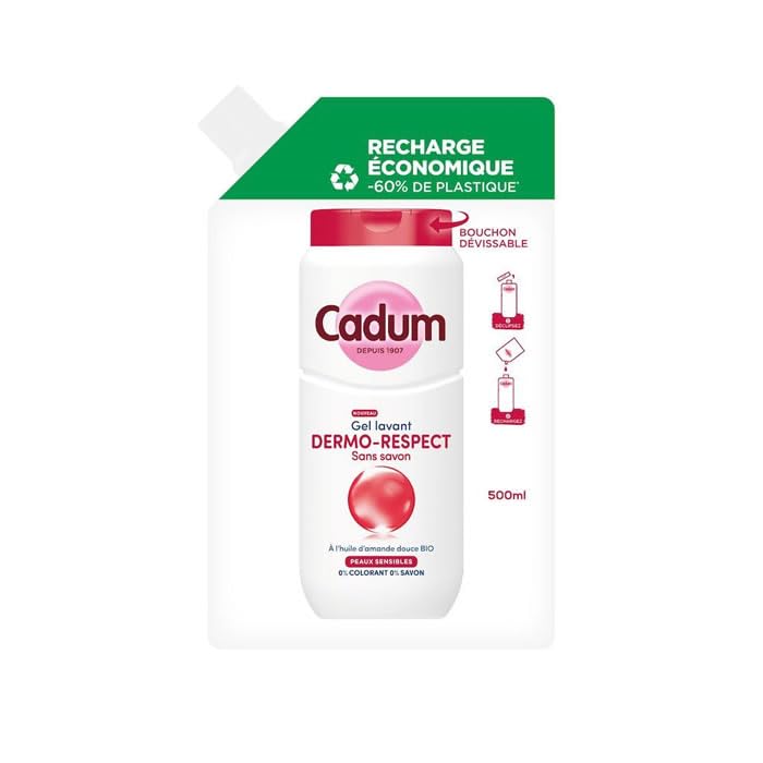 CADUM Dermo-respect Recharge gel douche sans savon 500 ml