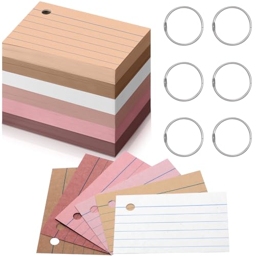 Fiches de révision 5x7.6 cm Epakh jaune à anneaux pour mémoriser vos cours partout