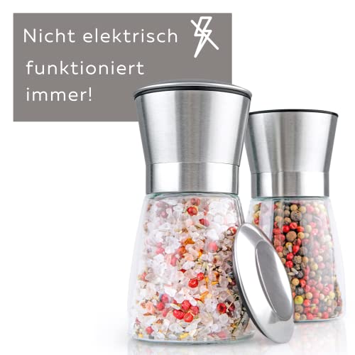 Hannah's Homebrand® Zout- en pepermolen met keramische molen (technische keramiek), zoutmolen of kruidenmolen, zonder… - Afbeelding 5