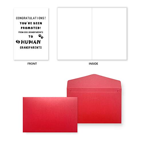 Funny Announcement Card, Pregnancy Reveal Cards For Parent, You've Been Promoted From Dog Grandparents To Human Grandparents #TOP6