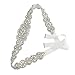 Yanstar Handmade Crystal Beads Rhinestone Bridal Wedding Belt Sash With Cream Ivory Ribbon For Bridal Wedding PartyGowns Dress