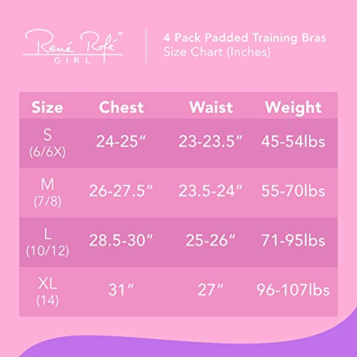 4 Pack Girls Padded Training Bras - Crop Cami Bras For Girls With Removable Padding #TOP2