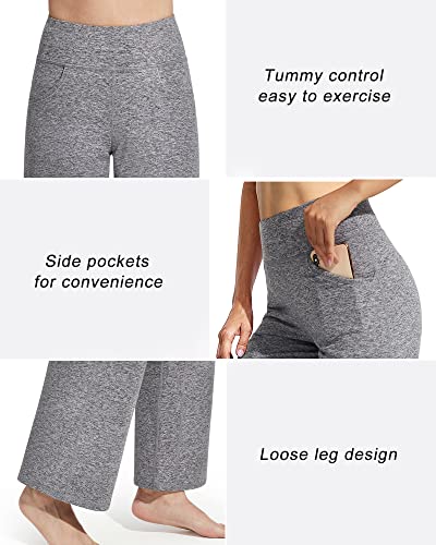 Image of Promover Wide Leg Pants for Woman Yoga Pants with Pockets Stretch