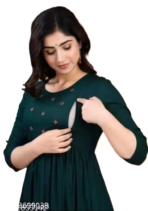 Women's Embellished Anarkali Midi Dress with Zip-image-16